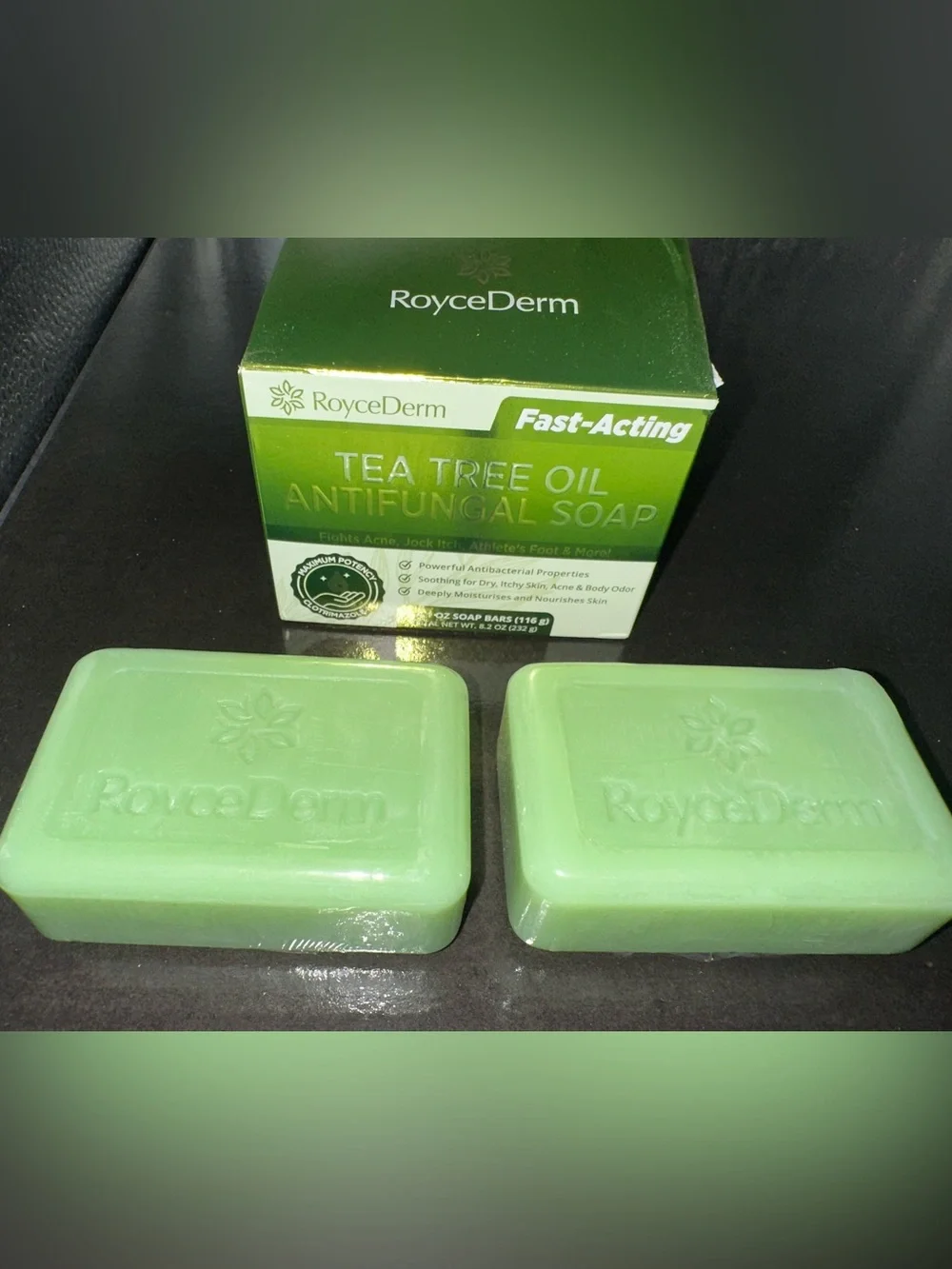 2 Tea Tree Oil Antifungal Soap Bar in Green